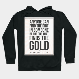 Proverbs 11:27 Subway style (dark text on light) Hoodie